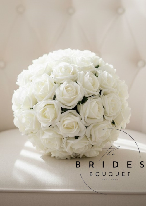 foam rose wedding bouquets artificial bridal flowers ivory colour roses