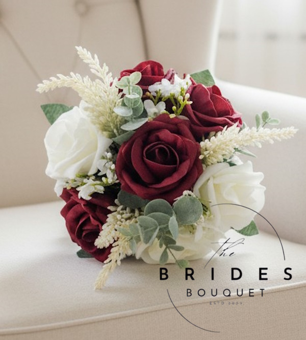 flower girl bouquet of roses with heather and eucalyptus scottish brides weddings burgundy eample heather and rose flower girl bouquets artificial