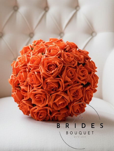 orange foam rose wedding bouquets artificial bridal flowers orange roses