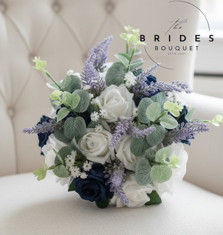 scottish artificial heather and rose wedding bouquets any colours for bridesmaids Handmade bridesmaid bouquet with heather and eucalyptus