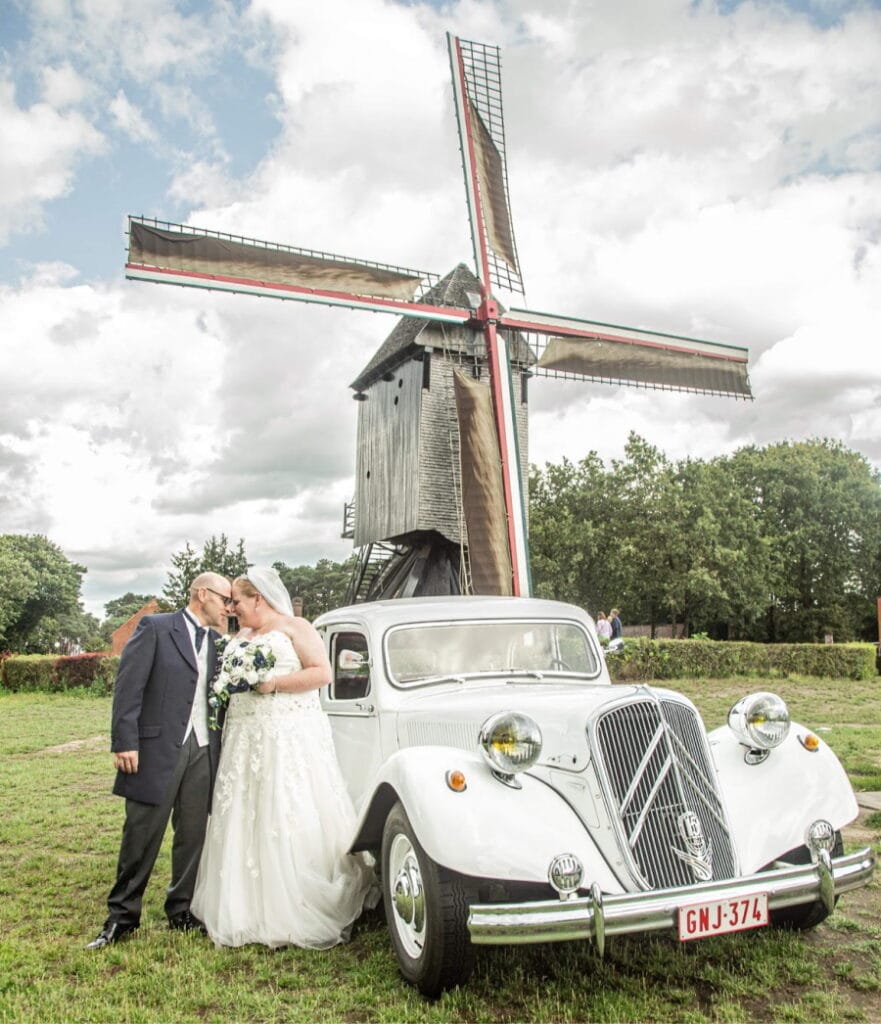 bride groom in holland with silk wedding bouquet created by the brides bouquet uk