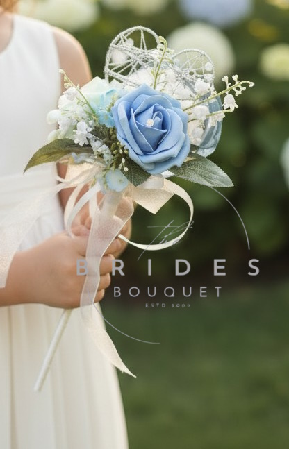 rose and lily of the valley heart wedding flower wands artificial flowers