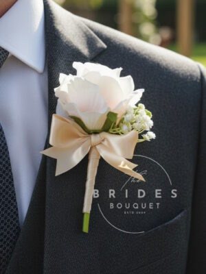 groom boutonniere mens boutonniere silk grooms flower realistic fake wedding buttonhole silk rose wedding corsage