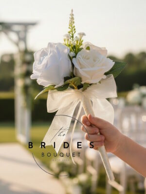 flower girl silk rose wedding wand natural look artificial bridesmaids wands