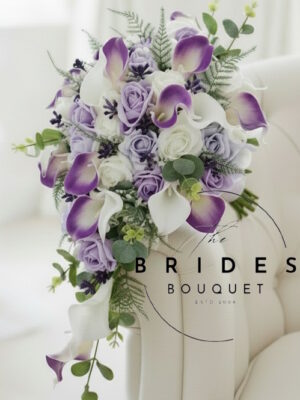 Florist designed bridal bouquet in the bride's chosen colours
