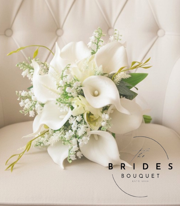 bridesmaid size bouquets of silk tulips and calla lily in any colour