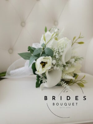 flower girl posy bouquets silk artificial tulips calla lily lilies lily of the valley fake flower bouquet childs posies