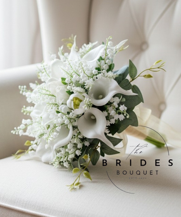 tulip calla lily with lily of the valley artificial wedding bouquets any colours