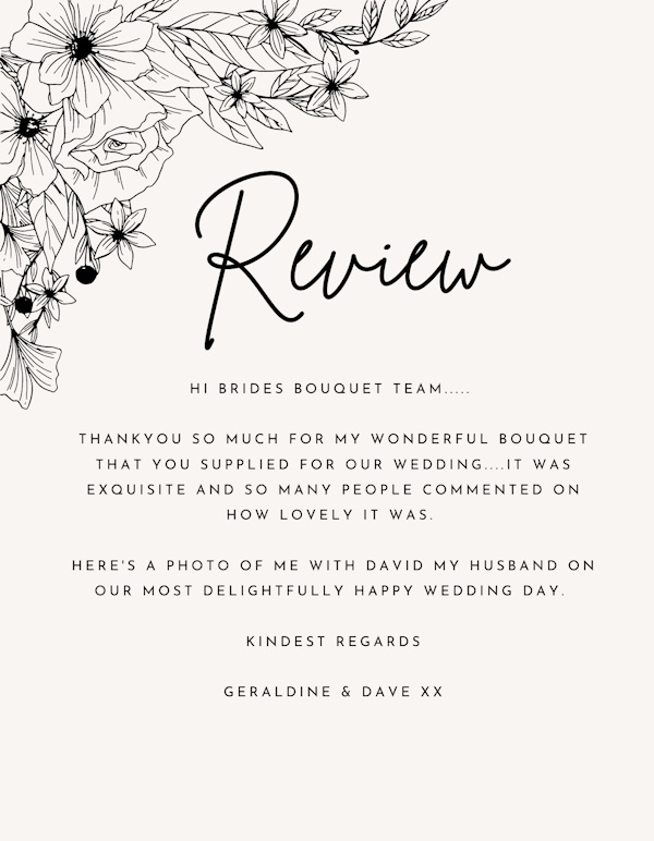 brides bouquet uk review by geralding