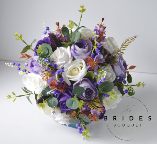 Ready to ship purple and lilac wedding bouquet