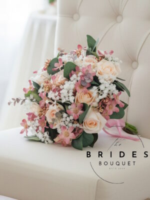 ready to ship bridal bouquet in dusky pink and blush