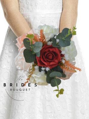 artificial heather and rose flower girl bouquets scottish weddings