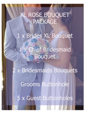 Artificial rose wedding flower package XL bridal bouquet set in your colours