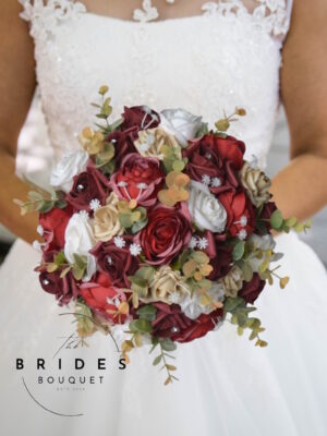 autumn themed silk wedding bouquet