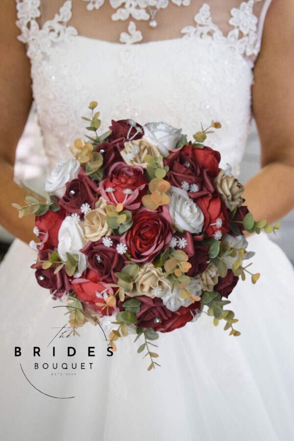 autumn themed silk wedding bouquet