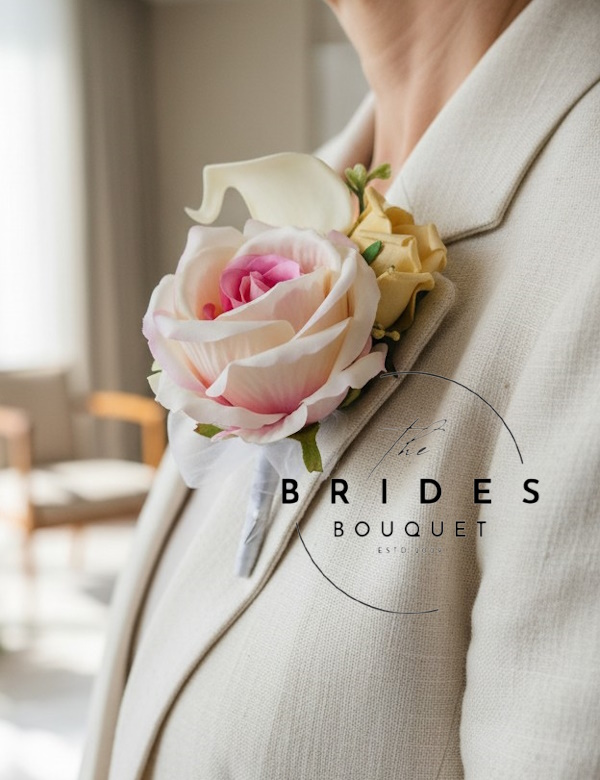 silk and artificial rose calla lily wedding corsage mother of the bride any colours