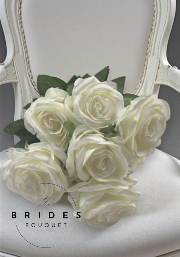 high quality silk rose bunch artificial large 8cm fake rose bundle the brides bouquet uk artificial silk rose bunch cream ivory fake rose bundle stems