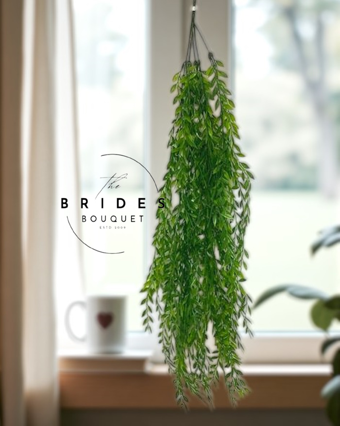 trailing green foliage artificial trailing greenery (1) Artificial trailing ruscus spray 91cm – faux greenery vine for weddings, home décor and displays