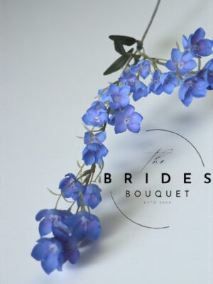 Artificial harebells silk blue and purple bell flowers, 96cm stem with two branches