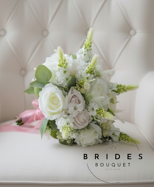 stunning silk wedding bouquet of delphinium and roses u bridal flowers