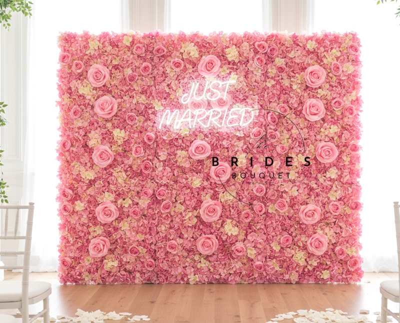 dusky pink flower wall artificial silk rose flower wall panel