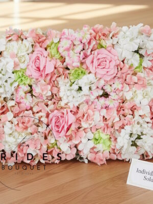 pink ivory rose dahlia hydrangea flower wall panel 60x40cm