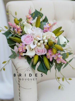 exotic pink bridal bouquet ready to ship