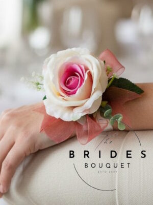 silk rose wrist corsage artificial rose bracelet wedding flowers