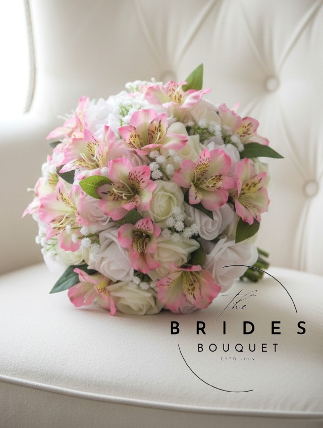 alstoemeria and rose wedding bouquets uk artificial bridal flowers silk faux bouquet for bride