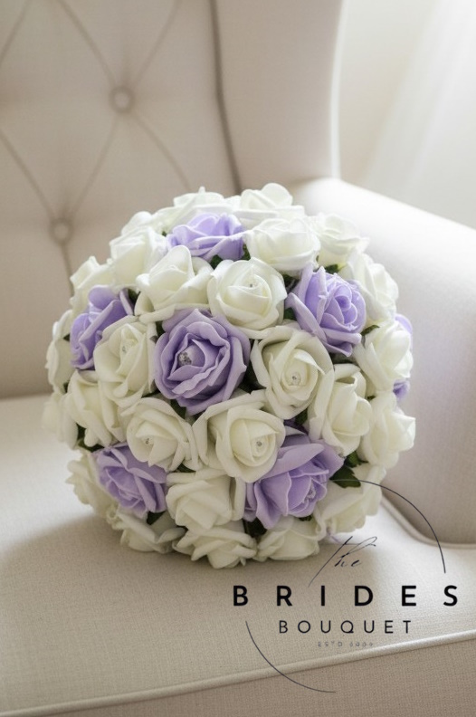 artifical rose wedding bouquets low cost pop of colour bridal flowers uk