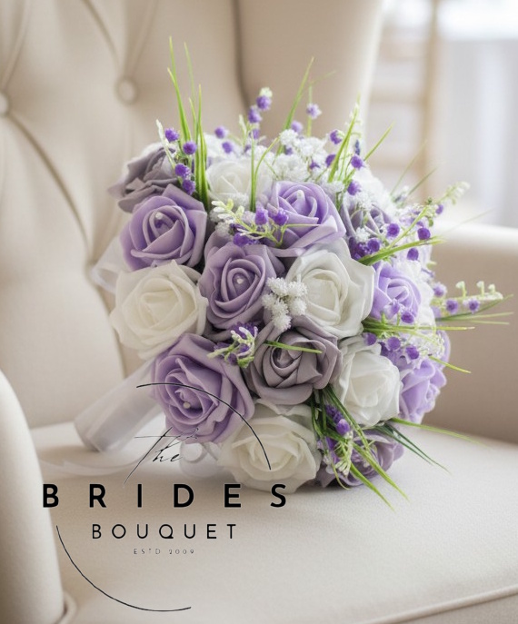 artificial bluebell and rose wedding flowers uk faux brides bouquets bluebell wedding flowers artifical biidal bouquets uk