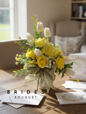 Artificial flower gift arrangements handmade silk floral gifts in custom colours UK