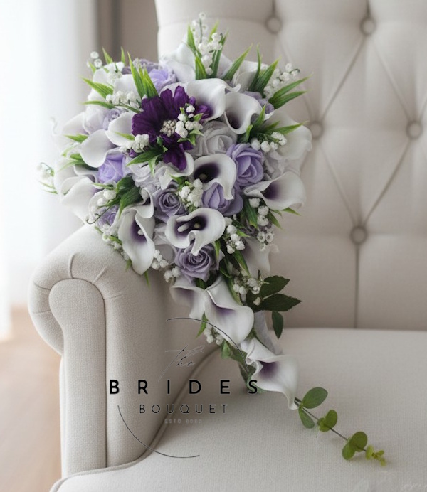 artificial wedding flowers with gerbera calla lily roses and lily of the valley custom colours