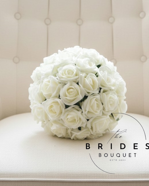 classic white or ivory rose wedding bouquets low cost atrificial bridal flowers traditional