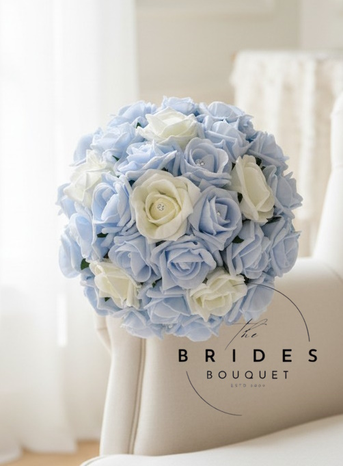 foam rose wedding bouquets 2 colouor rose budget low cost bridal flowers custom colours uk