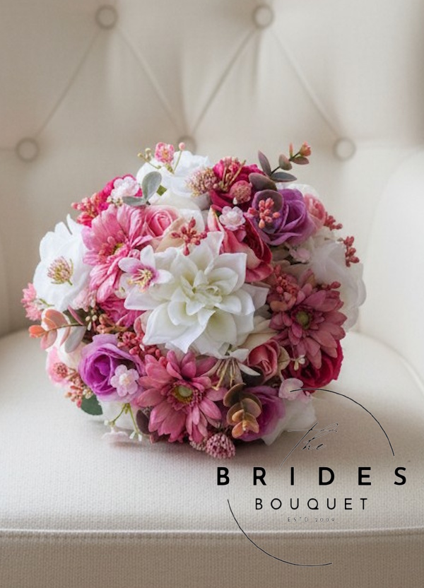 pink ivory dusty mauve silk wedding bouquet ready to ship fast delivery brides flowers uk ready to ship wedding bouquet with buttonhole pink mauve ivory