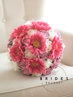 silk wedding bouquet brides flowers bridal bouquets with gerbera and roses