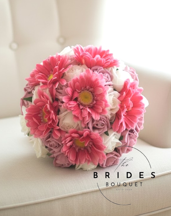 silk gerbera and artificial rose wedding bouquets uk custom colours silk wedding bouquet brides flowers bridal bouquets with gerbera and roses