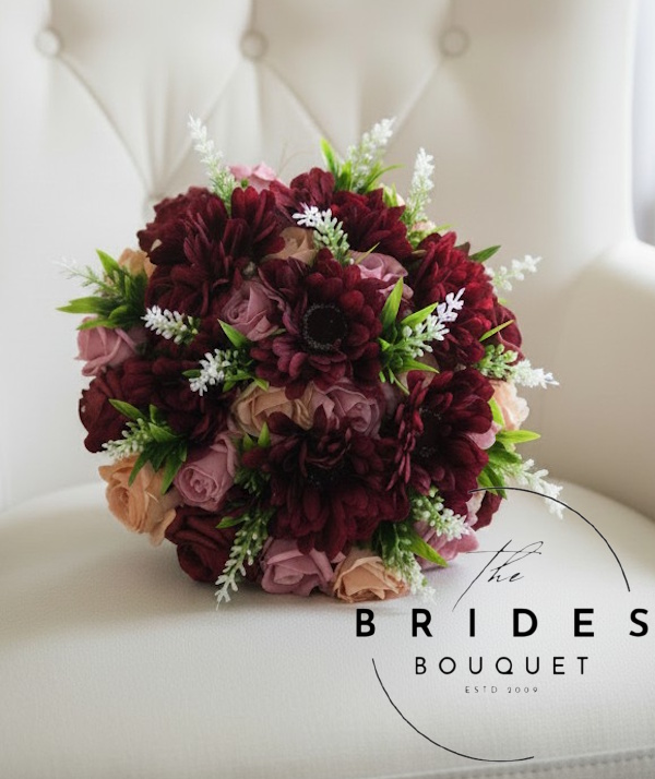 silk gerbera faux rose and astilbe modern artificial bridal bouquets uk silk gerbera wedding bouquets uk
