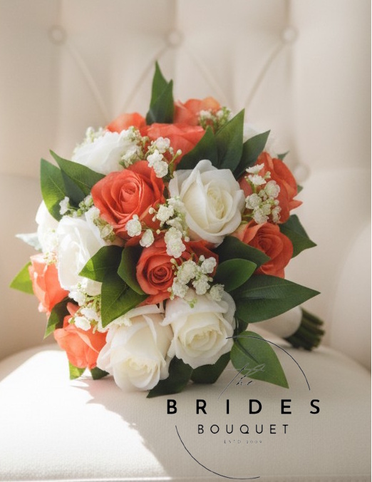 silk rose and foliage wedding bouquets bridal flowers with gyp and silk roses