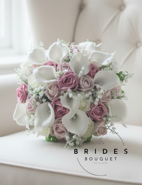 artificial calla lily foam rose and lily of the valley wedding bouquets bridal flowers uk best