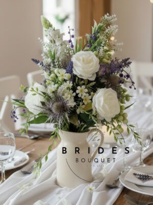 Artificial wedding flower arrangement for vase styling UK Faux mixed flower arrangement for vases and home décor