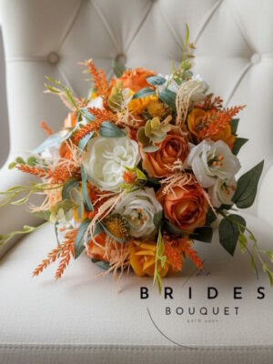 Burnt orange ready to ship bridal bouquet