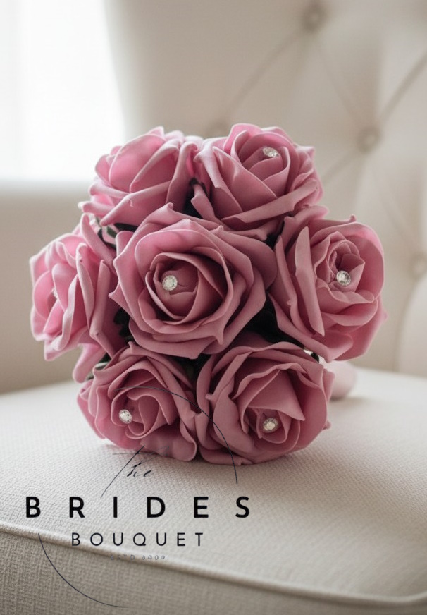 dusky pink artificial rose wedding bouquets artificial bridal flowers uk flower girl bouquets one colour