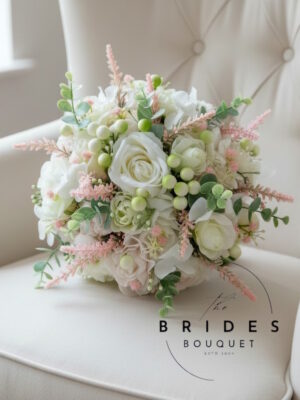 pink themed wedding bouquet bridal flowers ready to ship