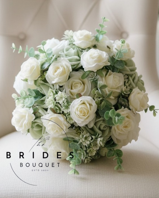 sage green rose wedding bouquet ready to ship bridal posy bouquet uk