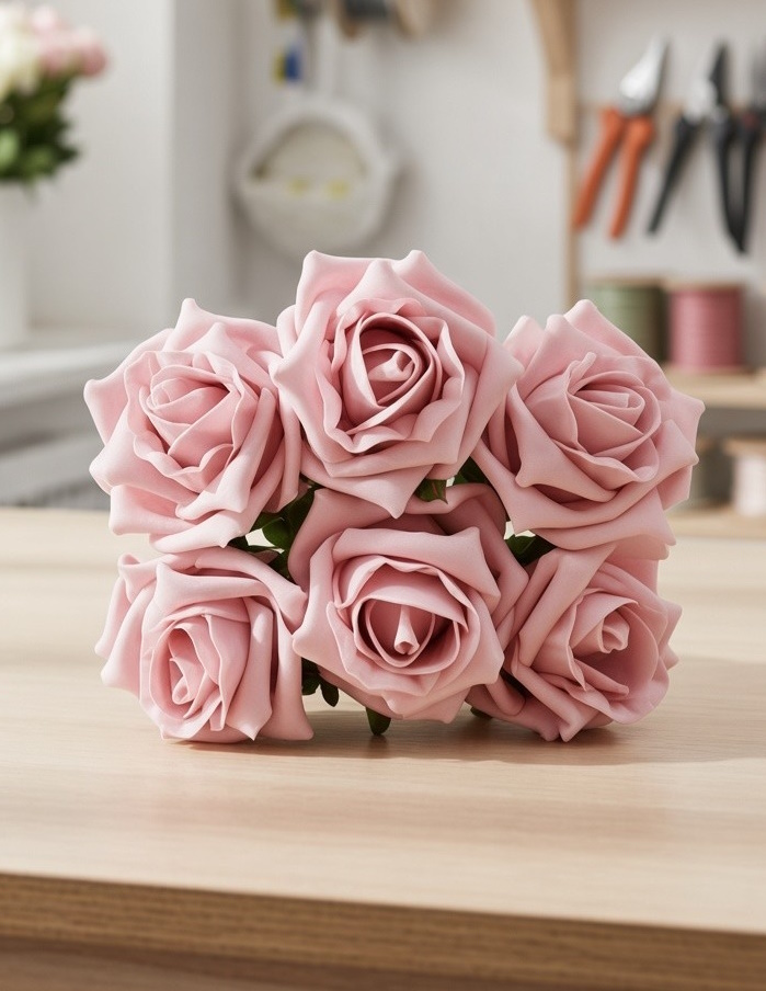 antique pink foam roses uk 5cm colourfast vintage pink faux flowers