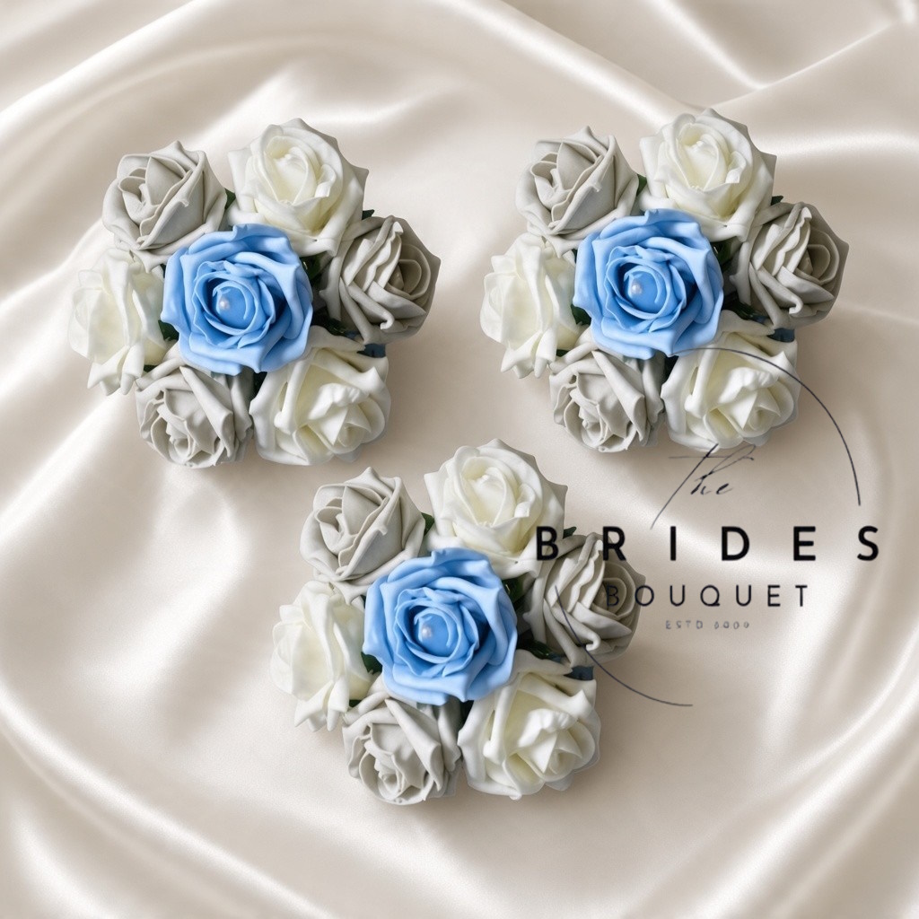 3 flower girl rose bouquets Set of three artificial rose posies handmade to order in your choice of up to 3 rose colours.
