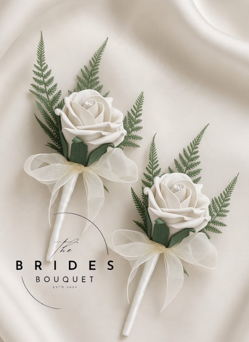 any colour grooms bestman or dads set 2 artificial rose wedding flower corsage buttonhole