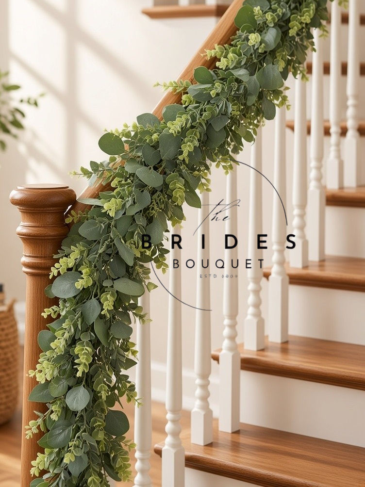 high quality eucalyptus mixed foliage swags 6 foot garland artificial greenery